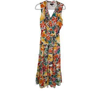 Women's 1 State Sleeveless Floral Print Maxi Dress Size Small